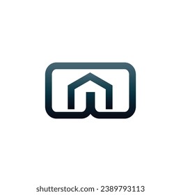 Letter A W home vector design