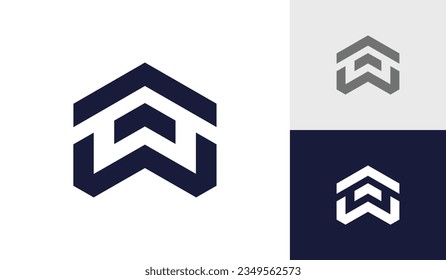 Letter W with house roof  logo design