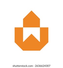 Letter W house simple modern logo design