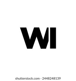 Letter W and I, WI logo design template. Minimal monogram initial based logotype.