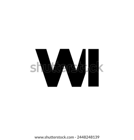 Letter W and I, WI logo design template. Minimal monogram initial based logotype.