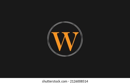 Letter W icon design with circle outline. Creative modern letters icon, Premium vector illustration.