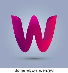 Letter W icon design and elegant typographic concept icon. gradient purple and red color