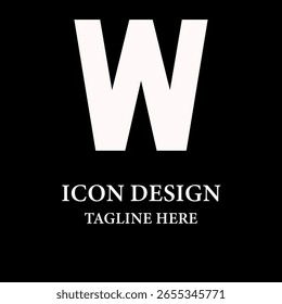 Letra W Icon Diseño gráfico plano ilustración de stock