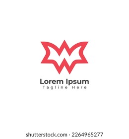 Plantilla de elemento de diseño del logotipo del icono W de la letra.
