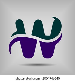 Buchstabe W Symbol und Logo-Vorlage. Neues Design und elegantes typografisches Konzept. Zwei Farben. Datei EPS.