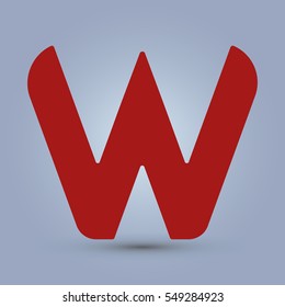 Letter W icon and logo template.  New Flat design and elegant typographic concept. red