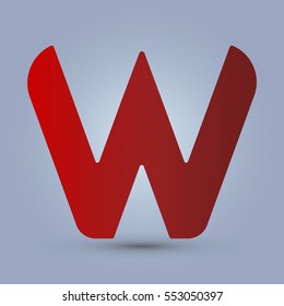 Letter W icon and logo template.  New design and elegant typographic concept. red