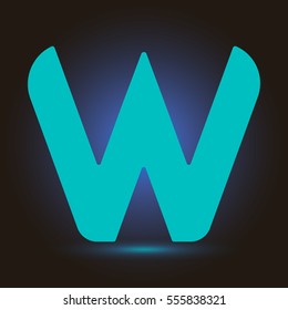 Letter W icon and logo template.  New Flat design and elegant typographic concept. blue sky.