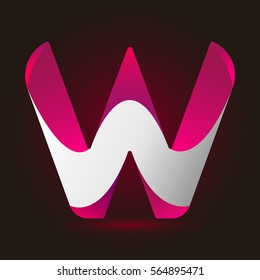 Letter W icon and logo template.  New design and elegant typographic concept. twisted, gradient color and white line