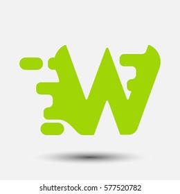 Letter W icon and logo template.  New design and elegant typographic. spread the font. green