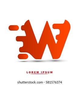 Letter W icon and logo template.  New design and elegant typographic. spread the font. orange gradation