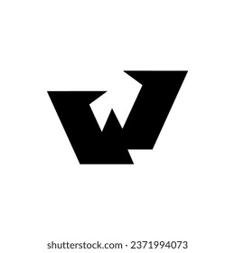 Plantilla vectorial del logotipo del icono W de la letra.	
