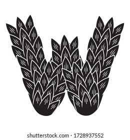 Diseño de vectores de ilustración de carta W