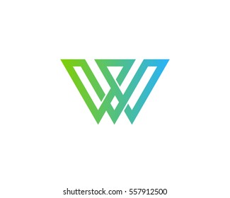 Letter W Infinite Line Logo Design Element