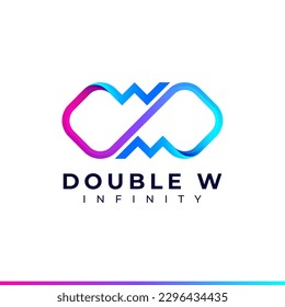 Letra W Diseño de logotipo infinito y símbolo de color degradado para marca de empresa e identidad corporativa