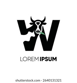 Letter W Initial Creatif Cow Logo Design Vector Icon Graphic Emblem Symbol Illustration 