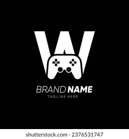 Letra W Juego de control de joyas inicial Logotipo Diseño Icono de vectores Ilustración gráfica Emblema Ilustración