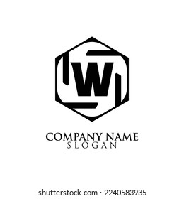 LETTER W INITIAL LOGO, WITH BLACK COLOR