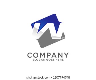 Letter W initial logo template