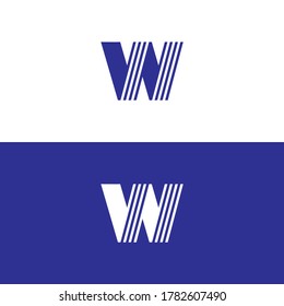 letter w initial logo template vector eps