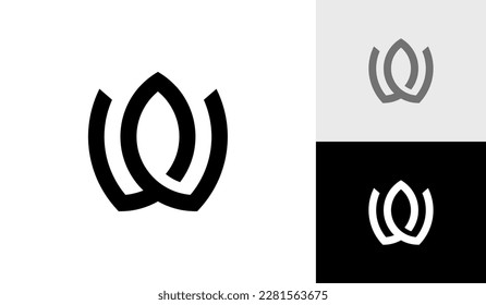 Letter W initial monogram with flower shape logo design vector