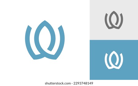 Letter W initial monogram with flower shape logo design vector