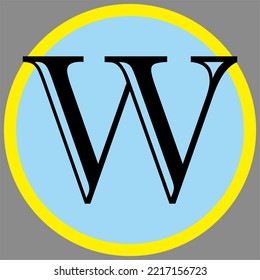letter "W" with an interesting font and color in vector form