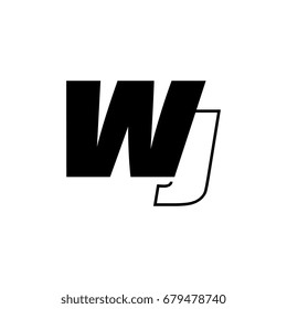 letter W and J logo overlapping black negative
