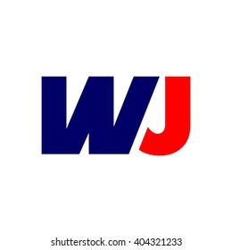 letter W and J logo vector.