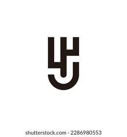 Letter W and J shield geometric symbol simple logo vector
