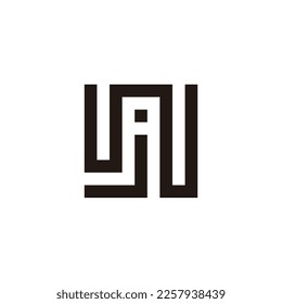 Letter W and j square unique geometric symbol simple logo vector