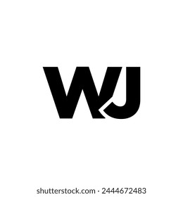 Letter W and J, WJ logo design template. Minimal monogram initial based logotype.