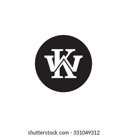 letter W and K monogram circle logo