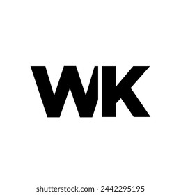 Letter W and K, WK logo design template. Minimal monogram initial based logotype.