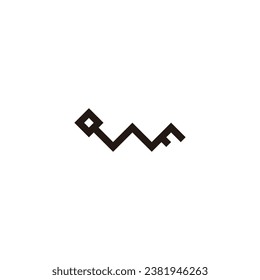 Tecla W de la letra, símbolo geométrico cuadrado simple vector de logotipo