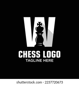 Letter W King of Chess Logo Design Template Inspiration, Vector Illustration.