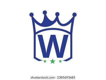 Letter W king crown Design Vector Template. letter logo icon design with king crown Template 