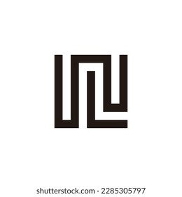 Letter W and L combination, square geometric symbol simple logo vector