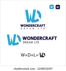 Letter W L D combination of modern logo design. Creative modern stylish colorful trendy logo design 2022.