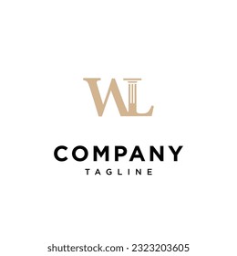 Letter W and L law logo icon vector template.eps