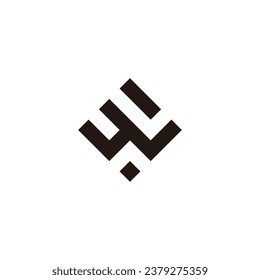 Letter W L square, elegant geometric symbol simple logo vector