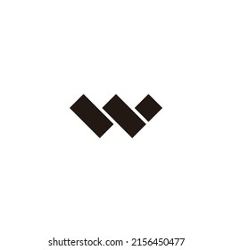 Letter W and L square geometric symbol simple logo vector