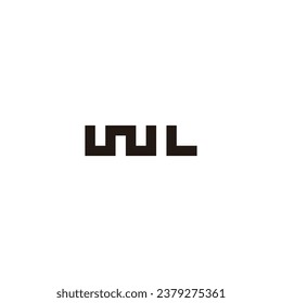 Letter w L square geometric symbol simple logo vector