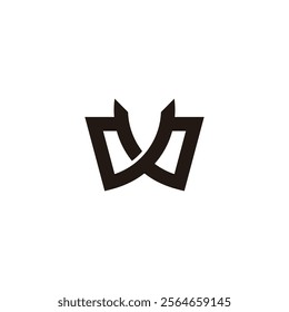 letter w lapel simple geometric abstract logo vector