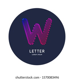 The letter W of the Latin alphabet. Display character in a bright contemporary style. Vector illustration