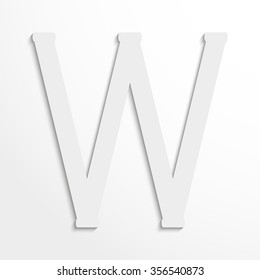 Letter "W" of the Latin alphabet. Vector illustration.