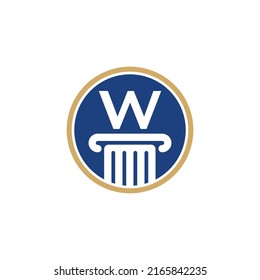 Letra W, vector de logotipo de ley 012