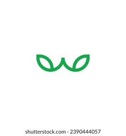 Letter W leaf geometric symbol simple logo vector