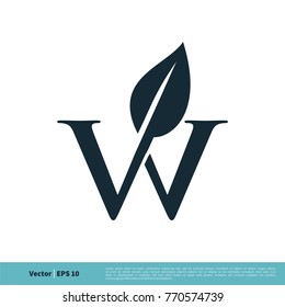 Letter W Leaf Icon Vector Logo Template Illustration Design. Vector EPS 10.
